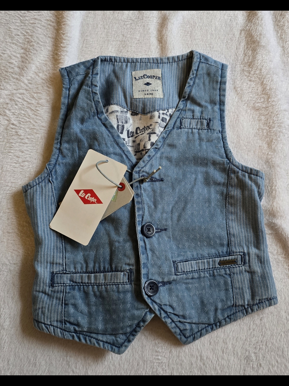Lee Cooper Boys' Light Blue Denim Vest
